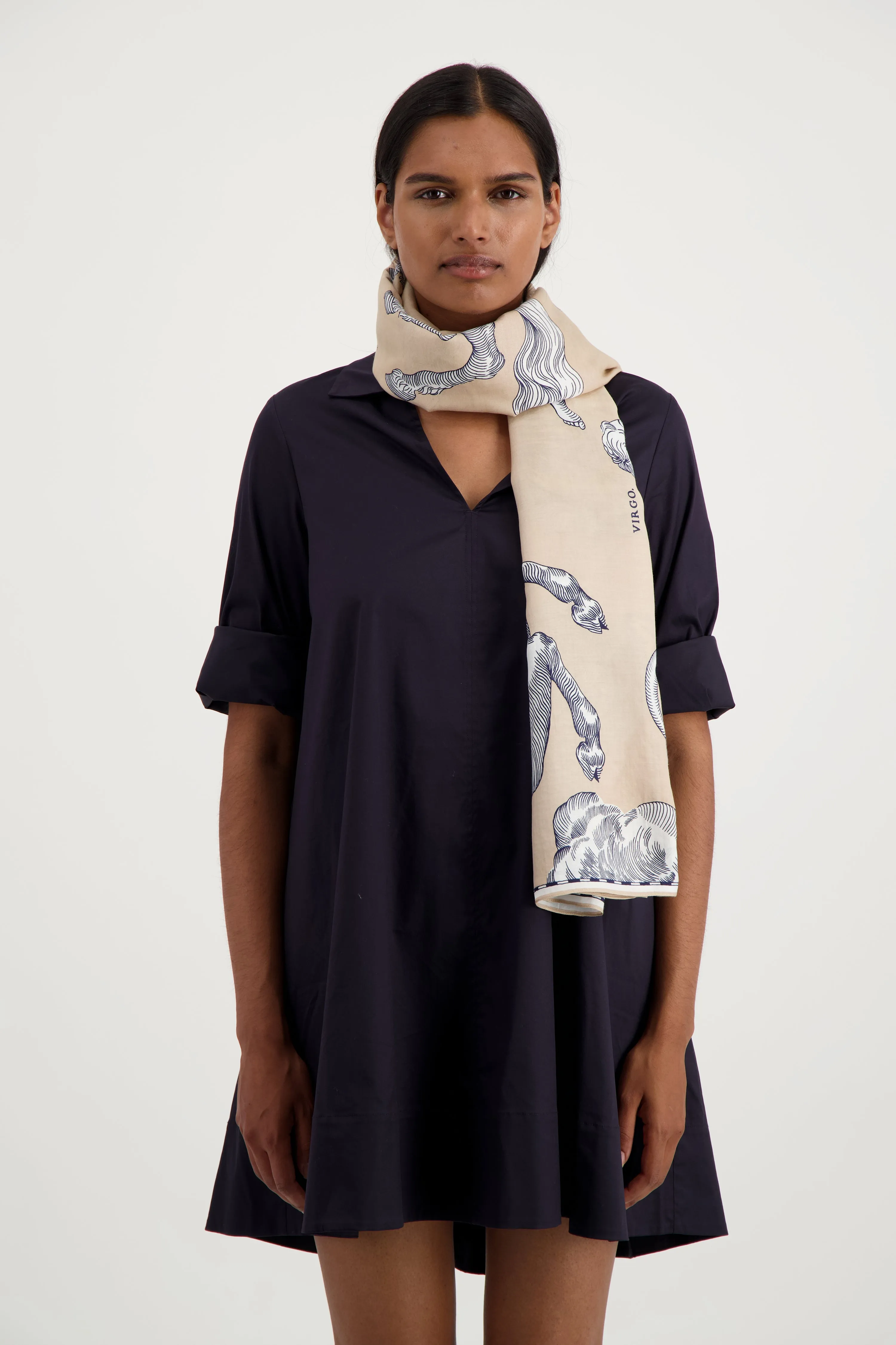 Astrology Scarf in Natural