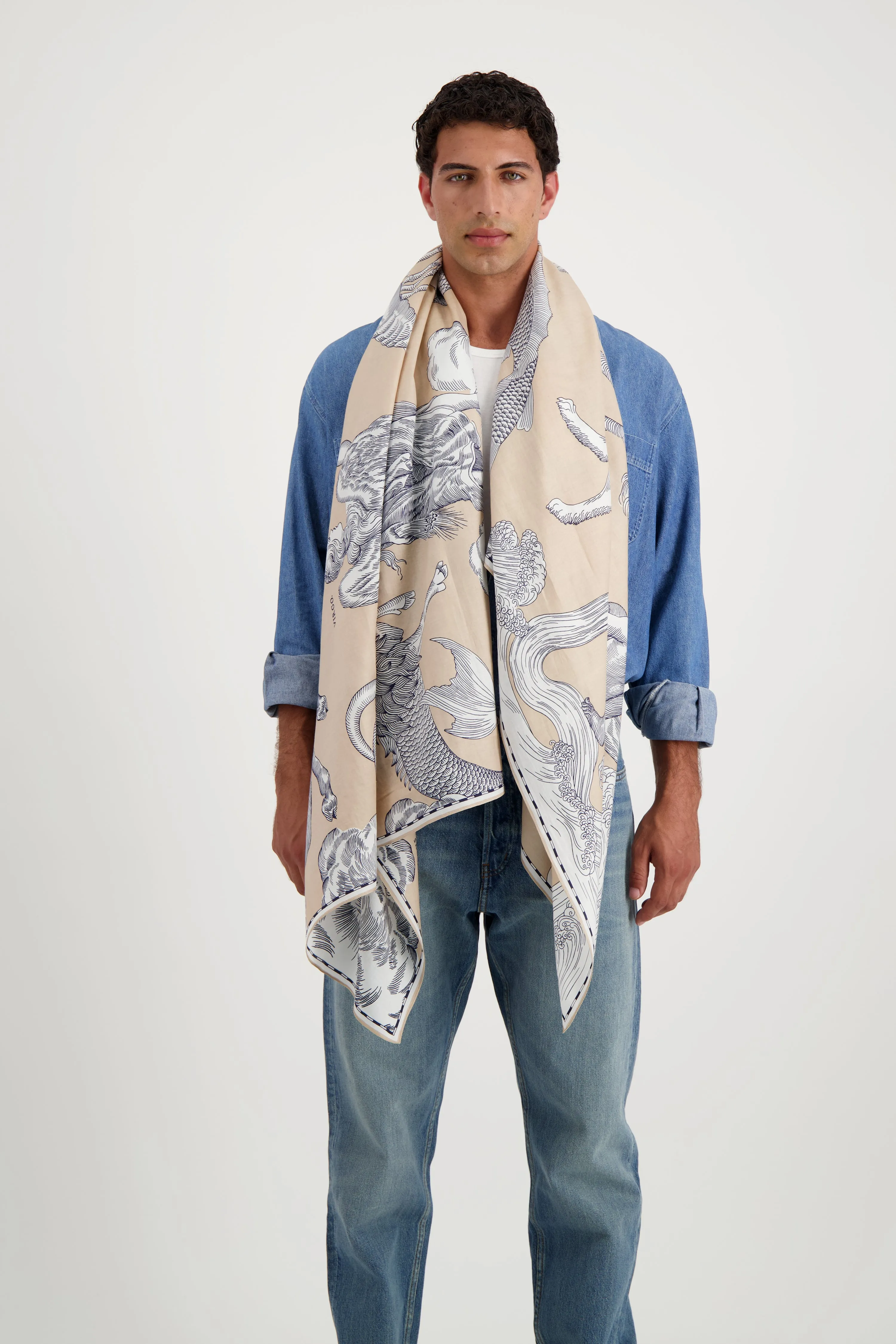 Astrology Scarf in Natural
