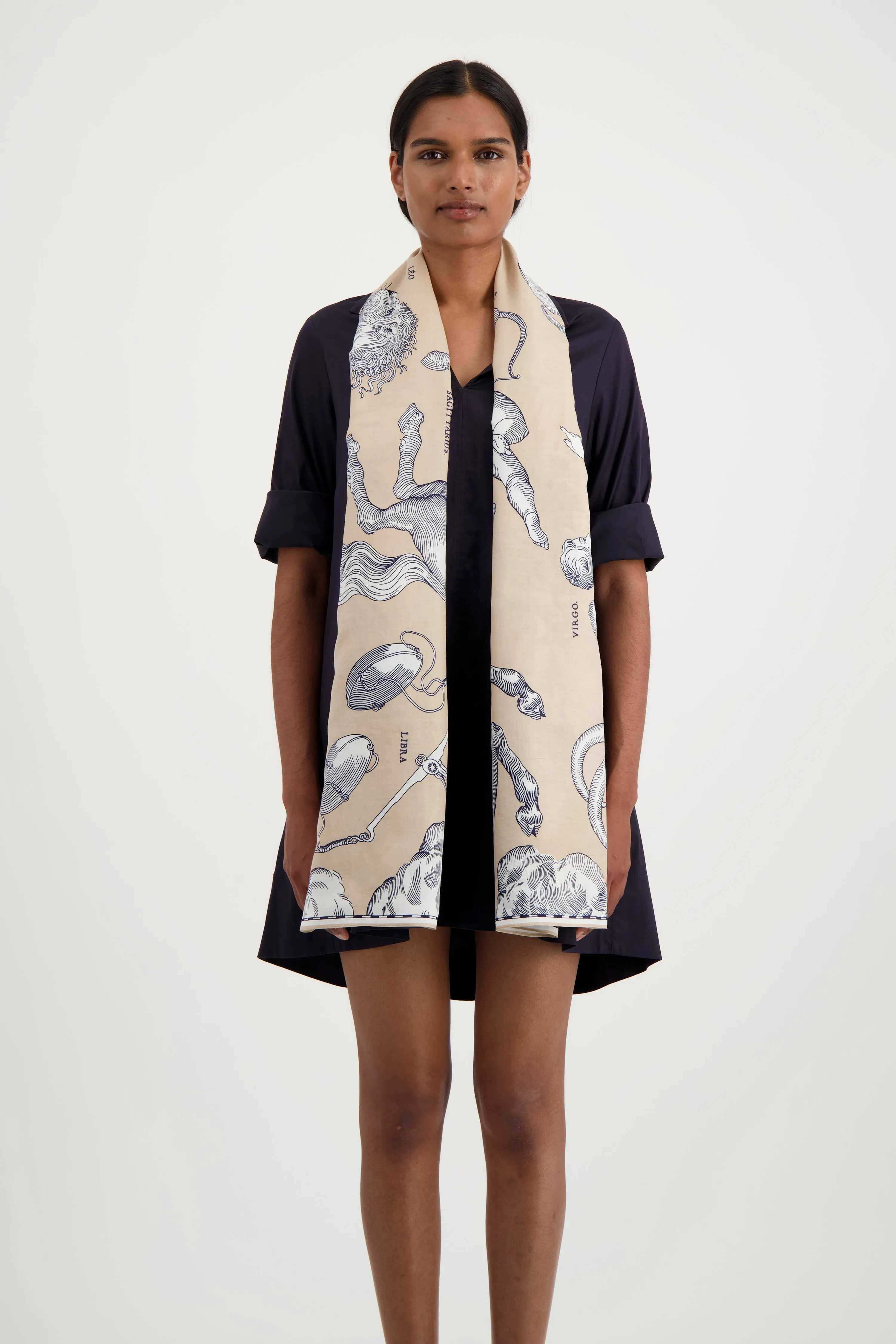 Astrology Scarf in Natural