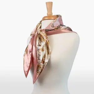 Aurélie- Stylized Equestrian Pattern in Primrose Scarf