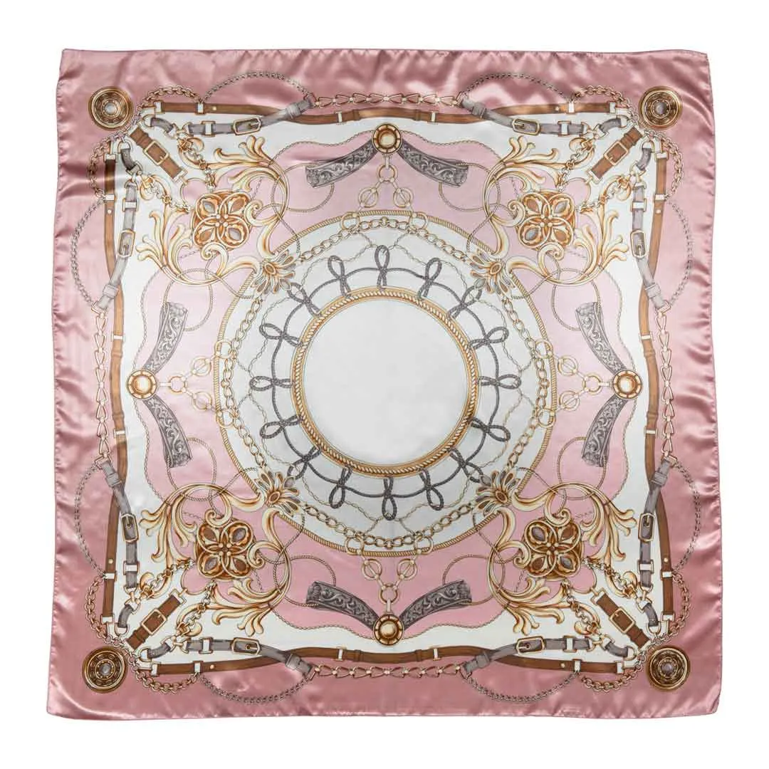 Aurélie- Stylized Equestrian Pattern in Primrose Scarf