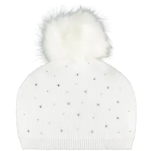 AW21 Little A Dee Angel White Pom Pom Knitted Hat