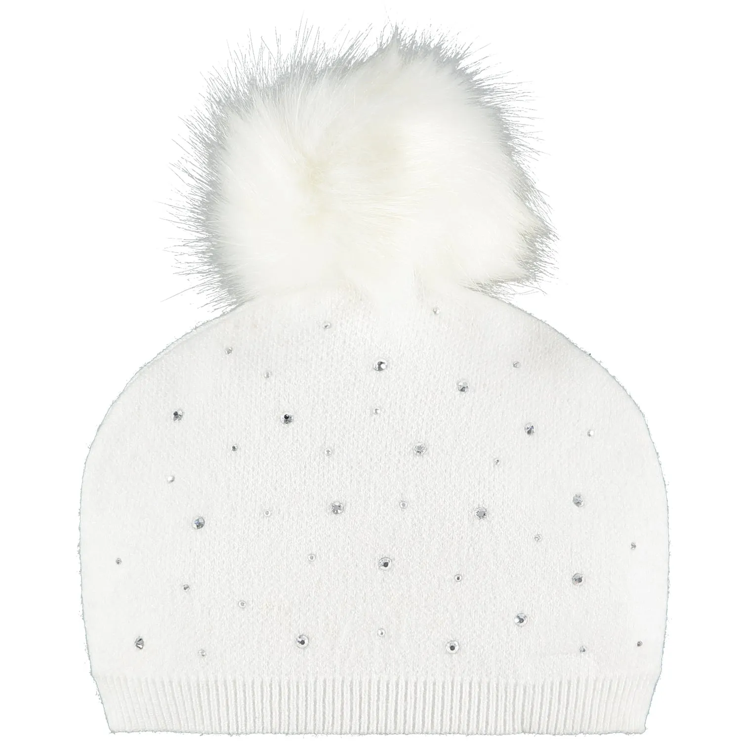 AW21 Little A Dee Angel White Pom Pom Knitted Hat