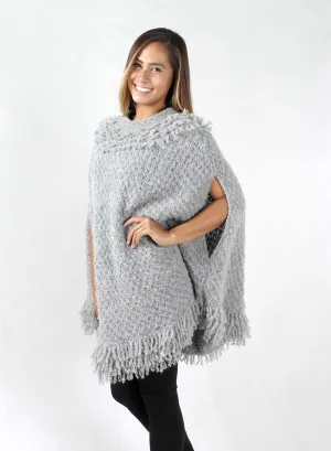 Baby Alpaca Poncho / Smoke