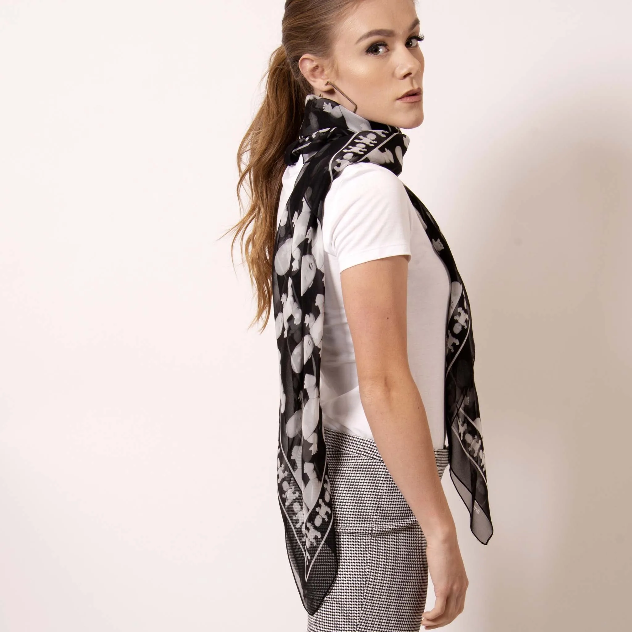 Baby Pop, Large Square Silk Georgette Scarf