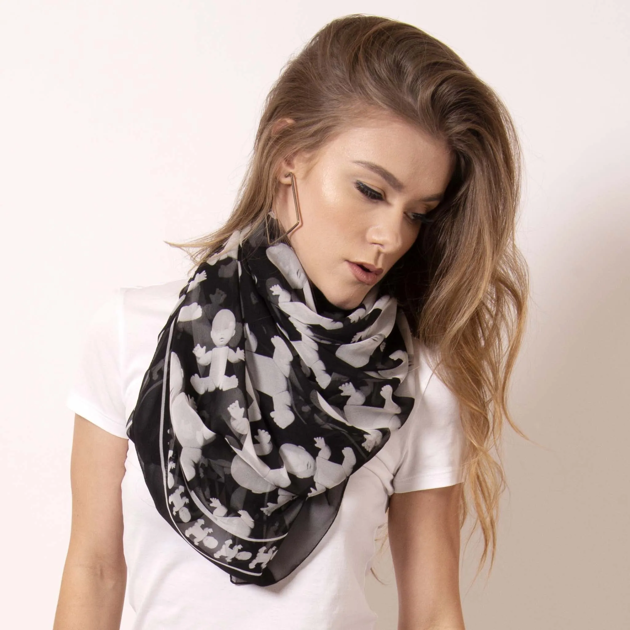 Baby Pop, Large Square Silk Georgette Scarf