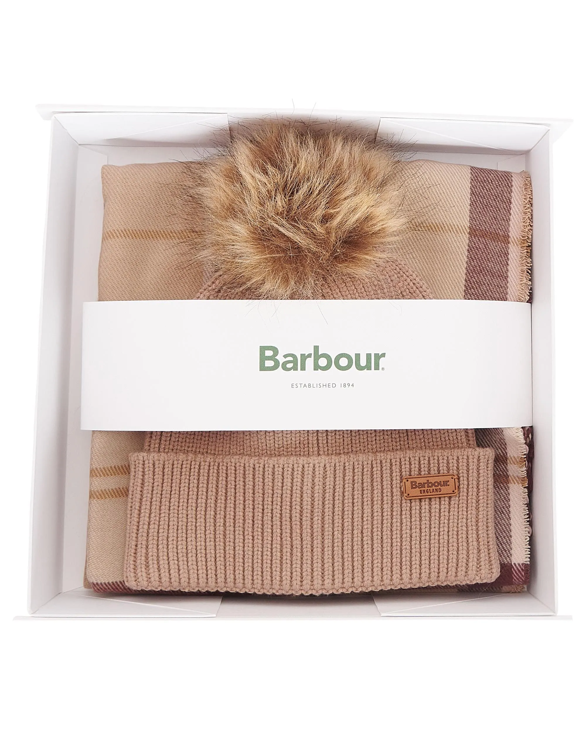 Barbour Dover Beanie & Hailes Scarf Gift Set