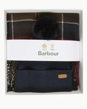 Barbour Dover Beanie & Hailes Scarf Gift Set