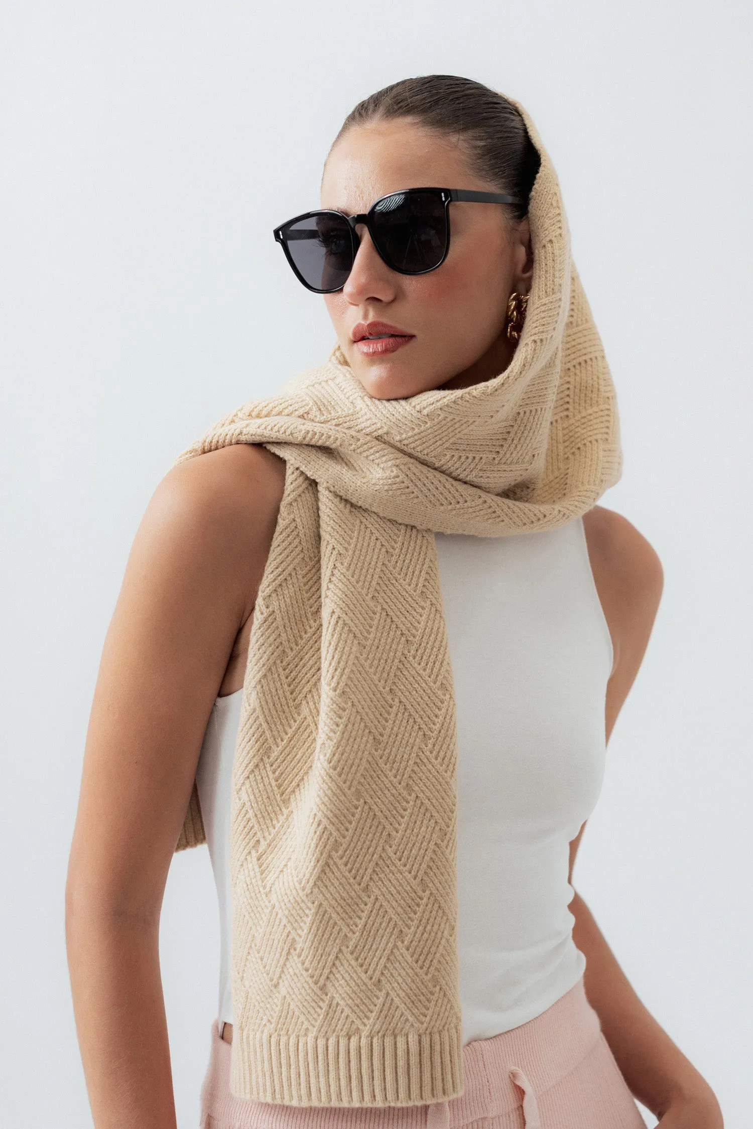 Beige Knitted Scarf