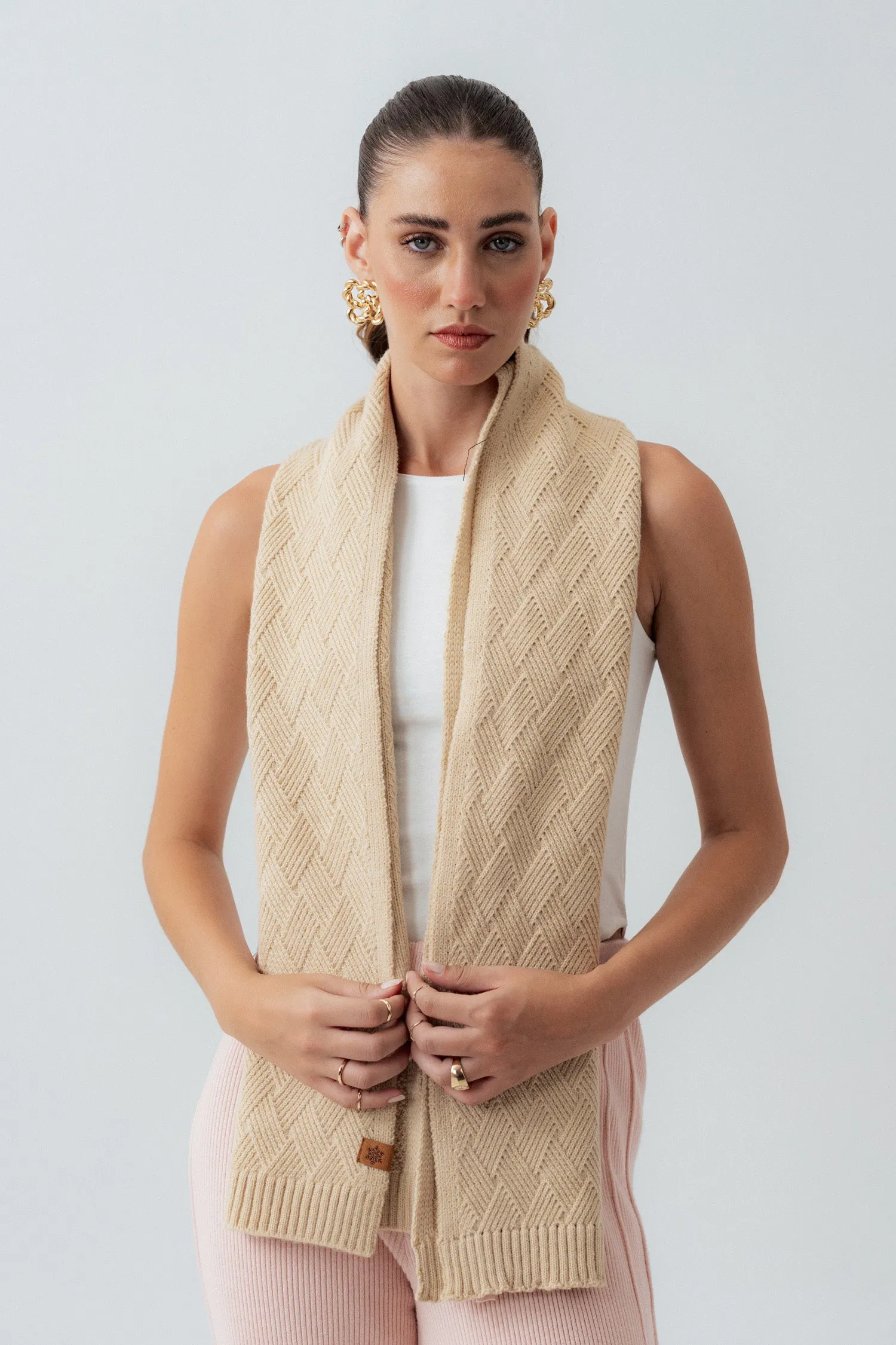 Beige Knitted Scarf