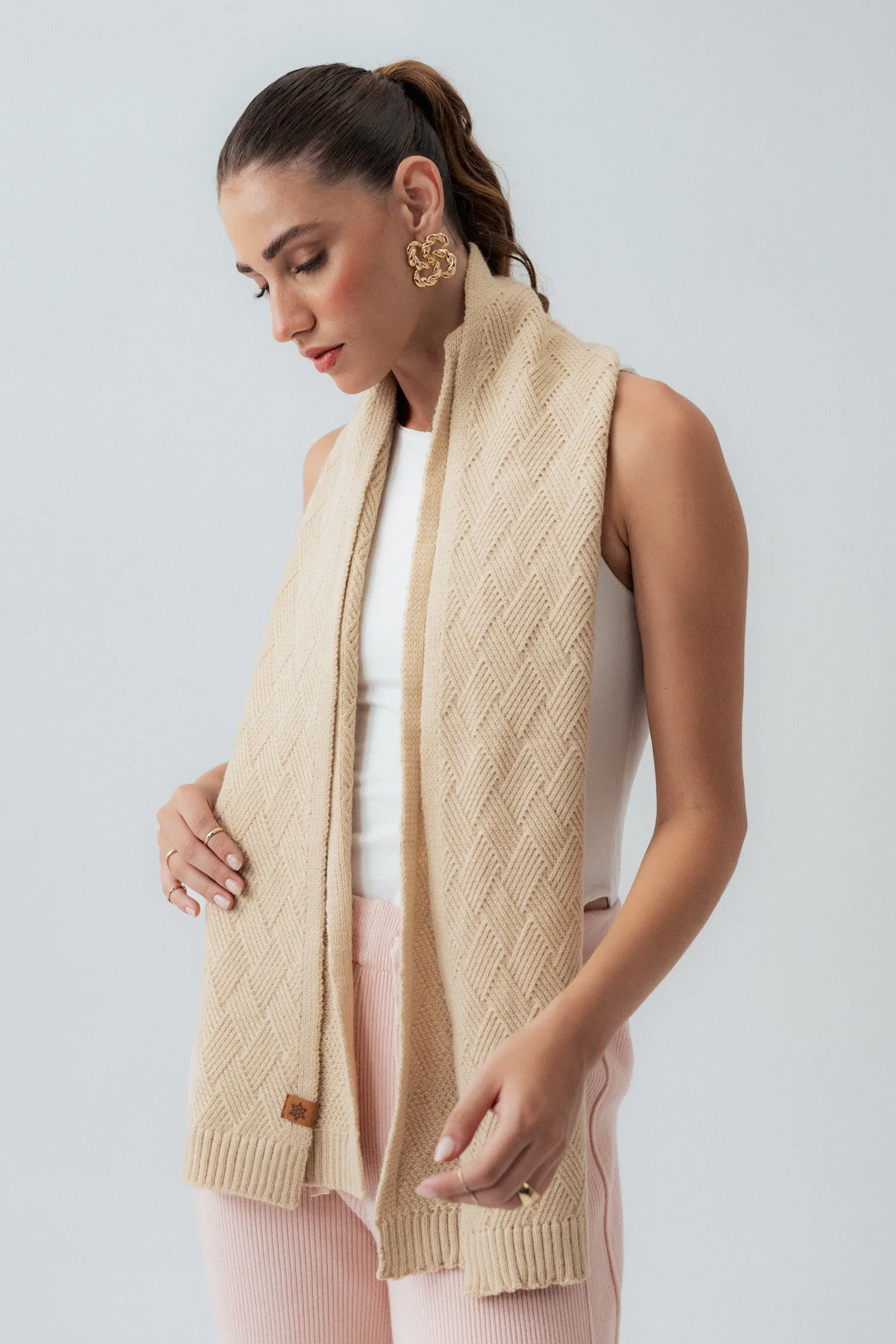 Beige Knitted Scarf