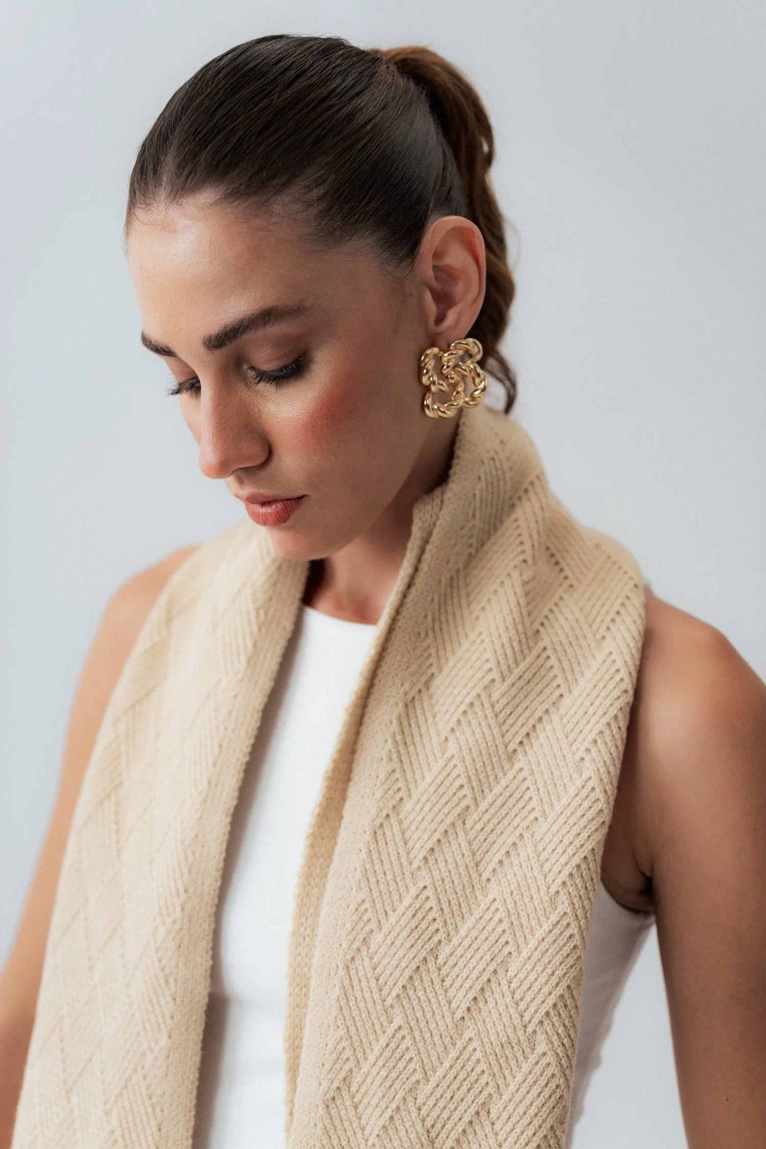 Beige Knitted Scarf