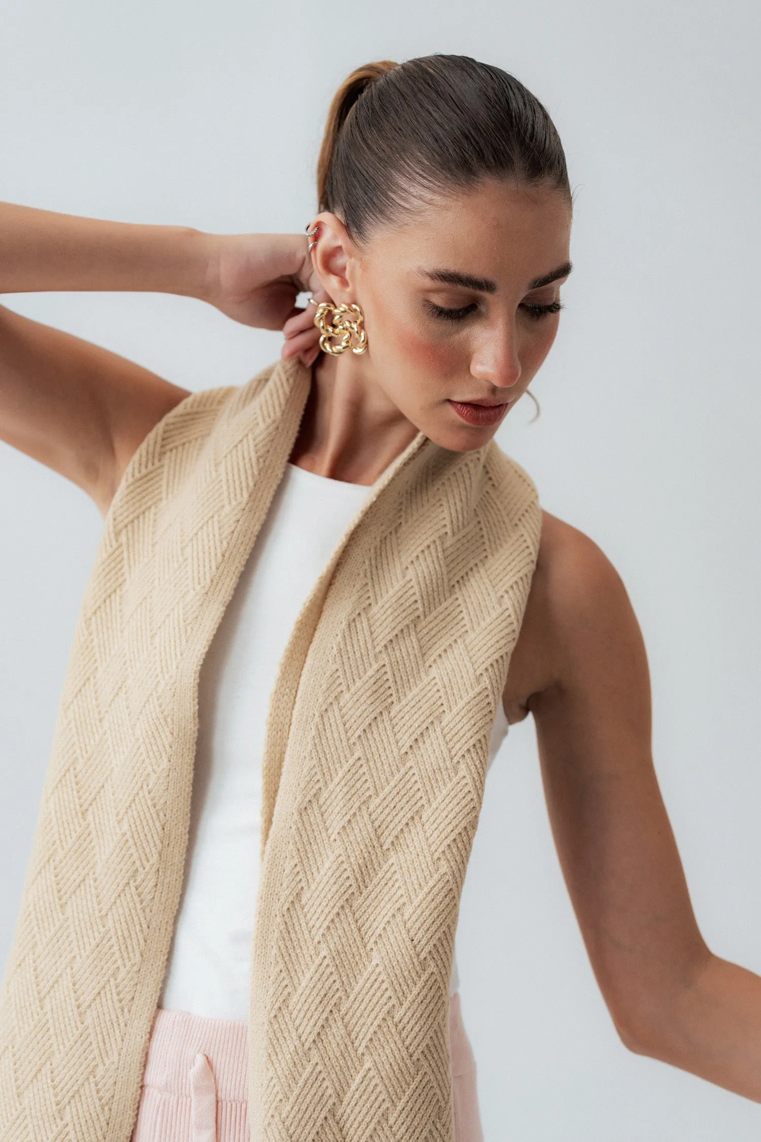 Beige Knitted Scarf