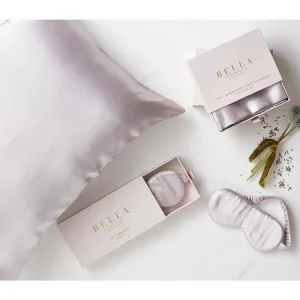 Bella Satin Sleep Mask In Lilac Ash