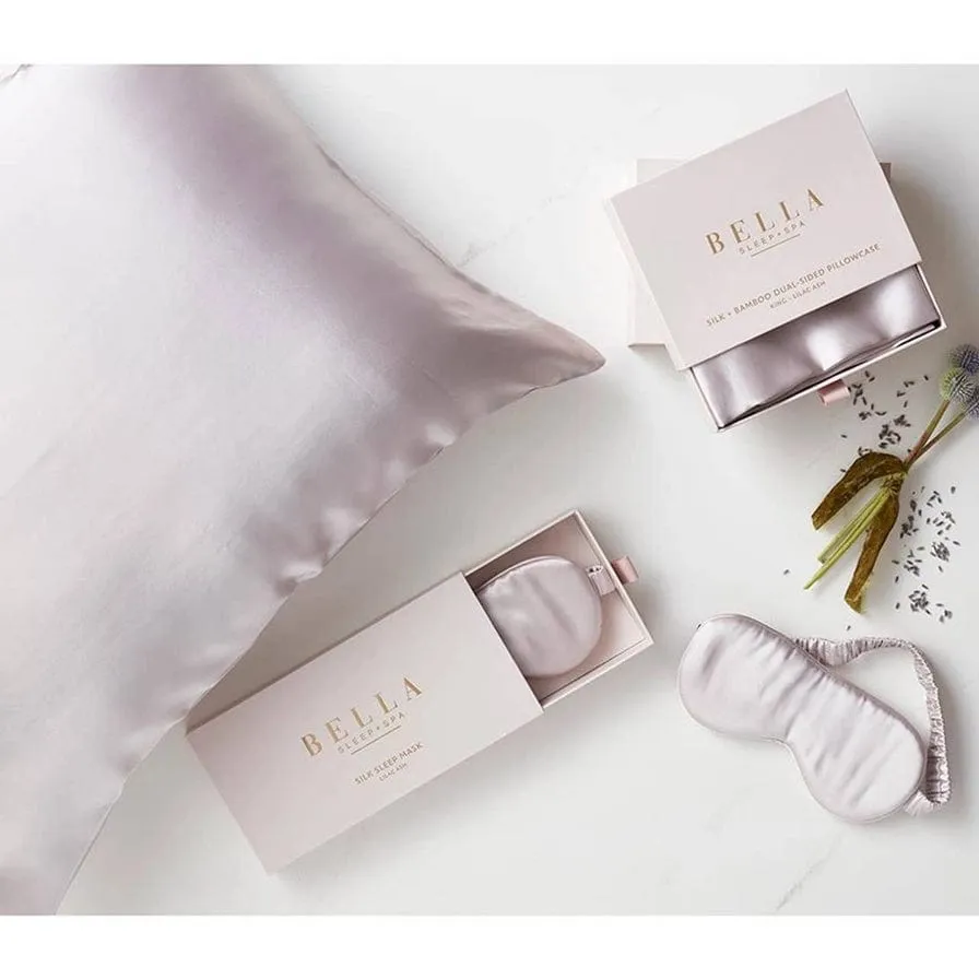 Bella Satin Sleep Mask In Lilac Ash