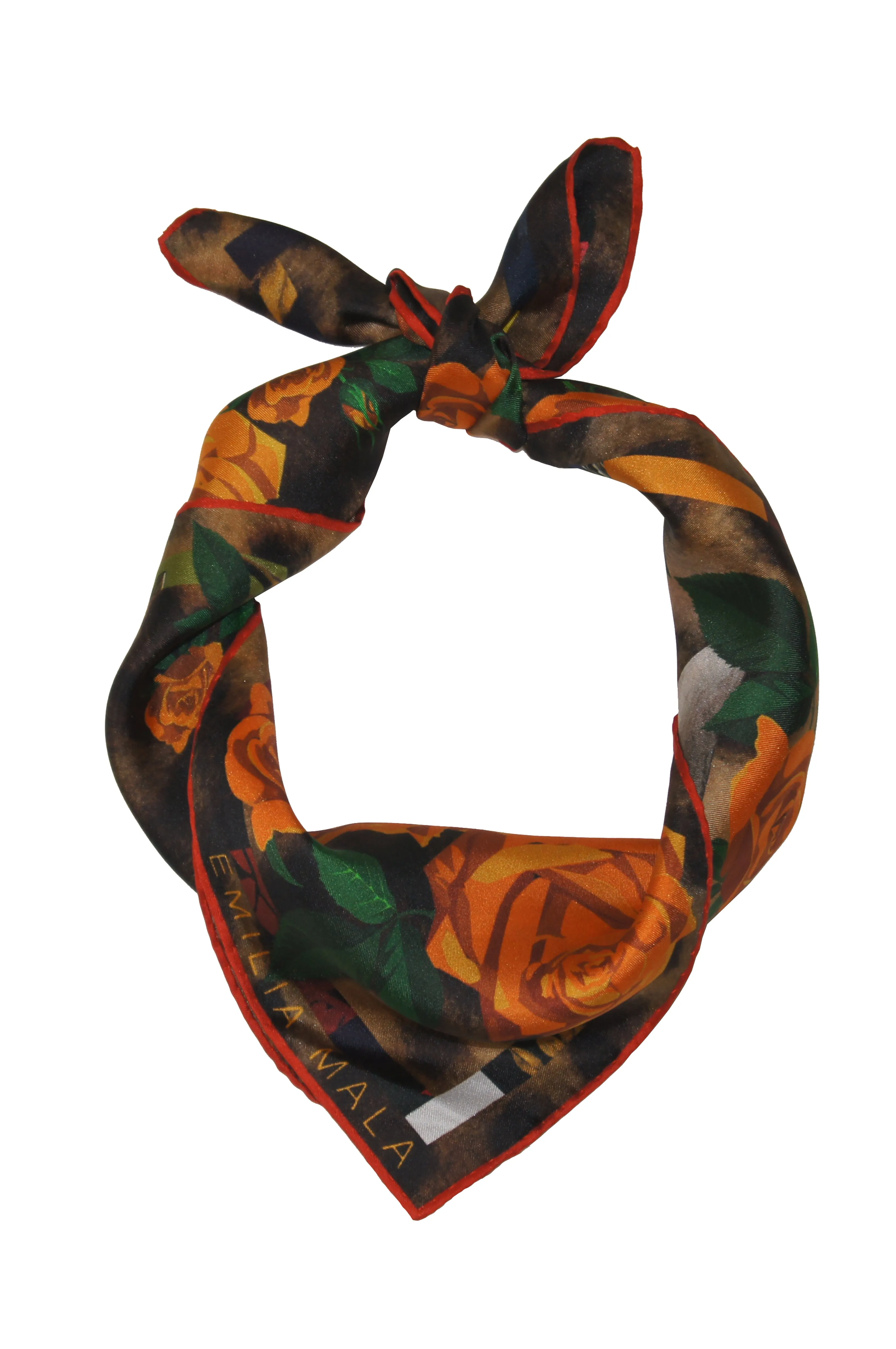 BENGAL ROSE / ORANGE Print Silk Scarf