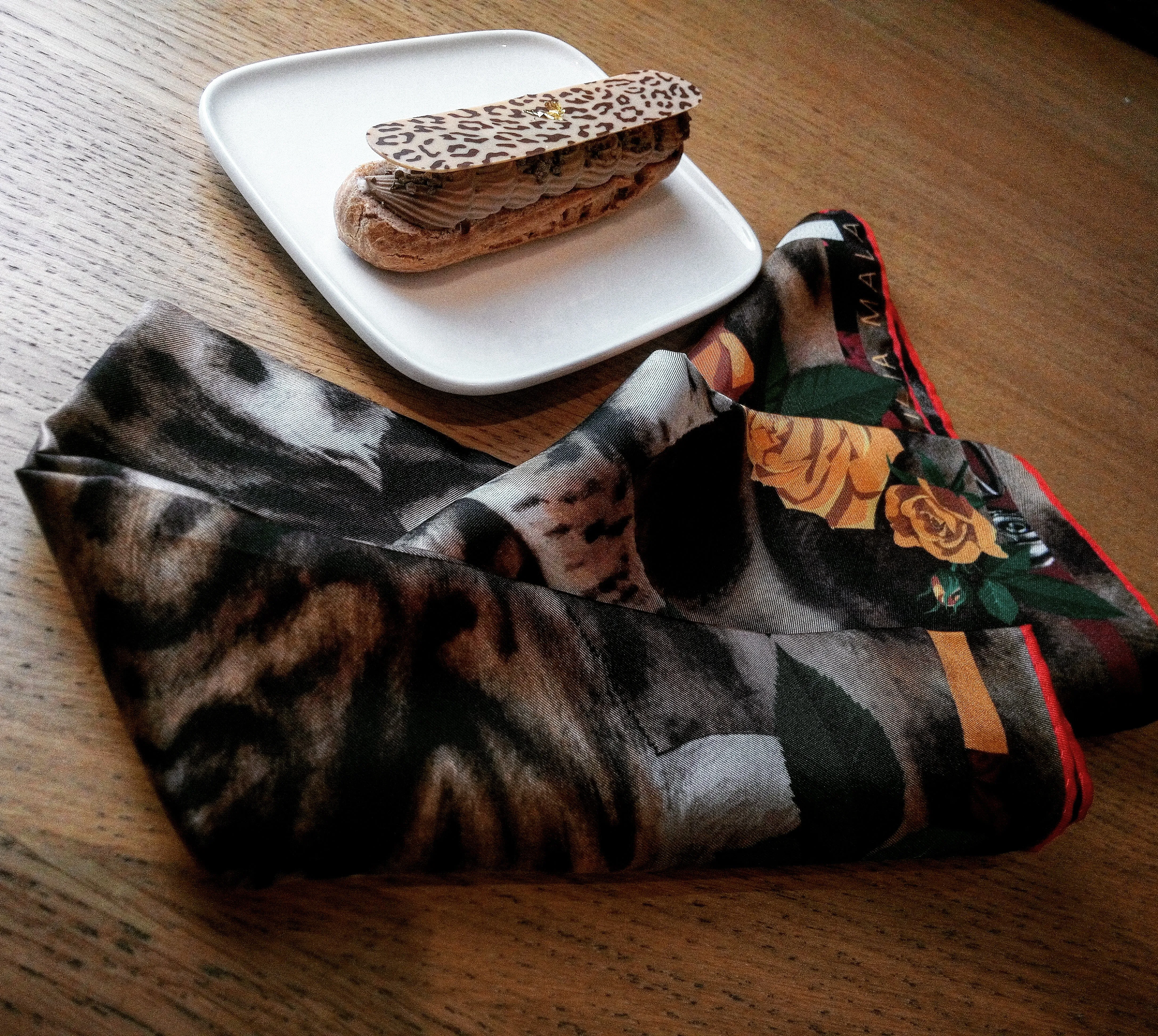 BENGAL ROSE / ORANGE Print Silk Scarf