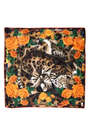 BENGAL ROSE / ORANGE Print Silk Scarf