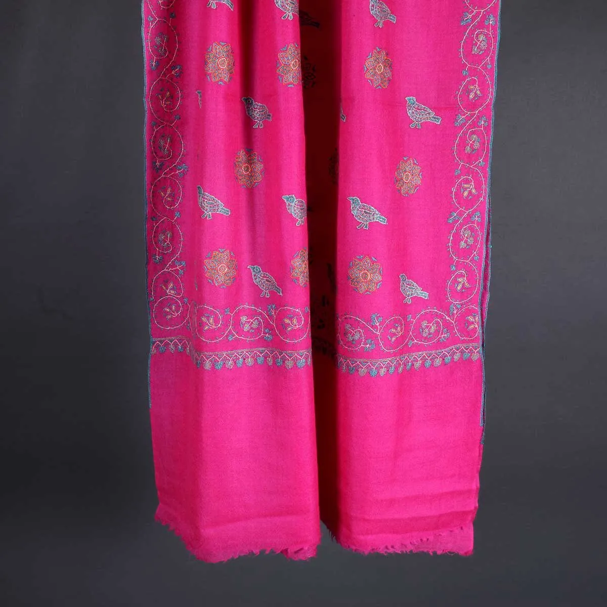 Birds Design Sozni Embroidered Pashmina Stole