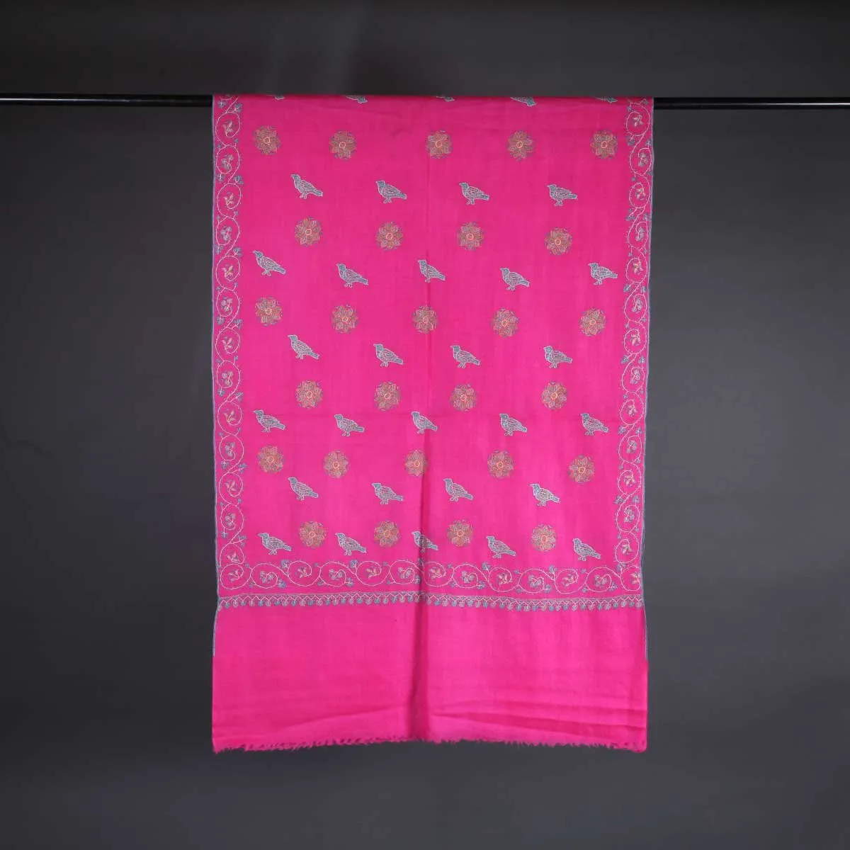Birds Design Sozni Embroidered Pashmina Stole