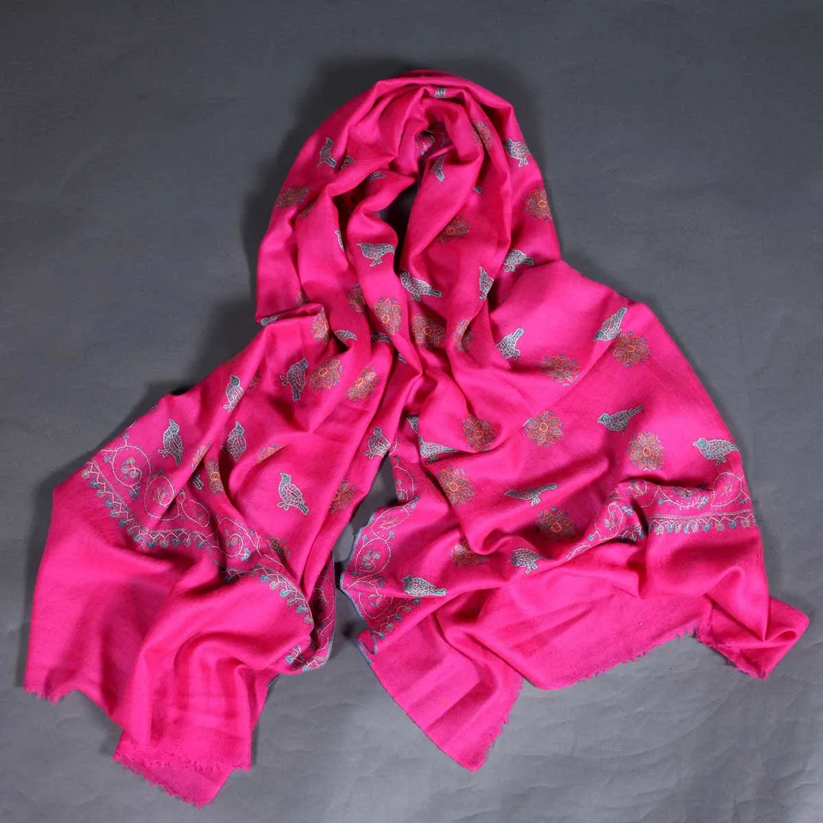 Birds Design Sozni Embroidered Pashmina Stole