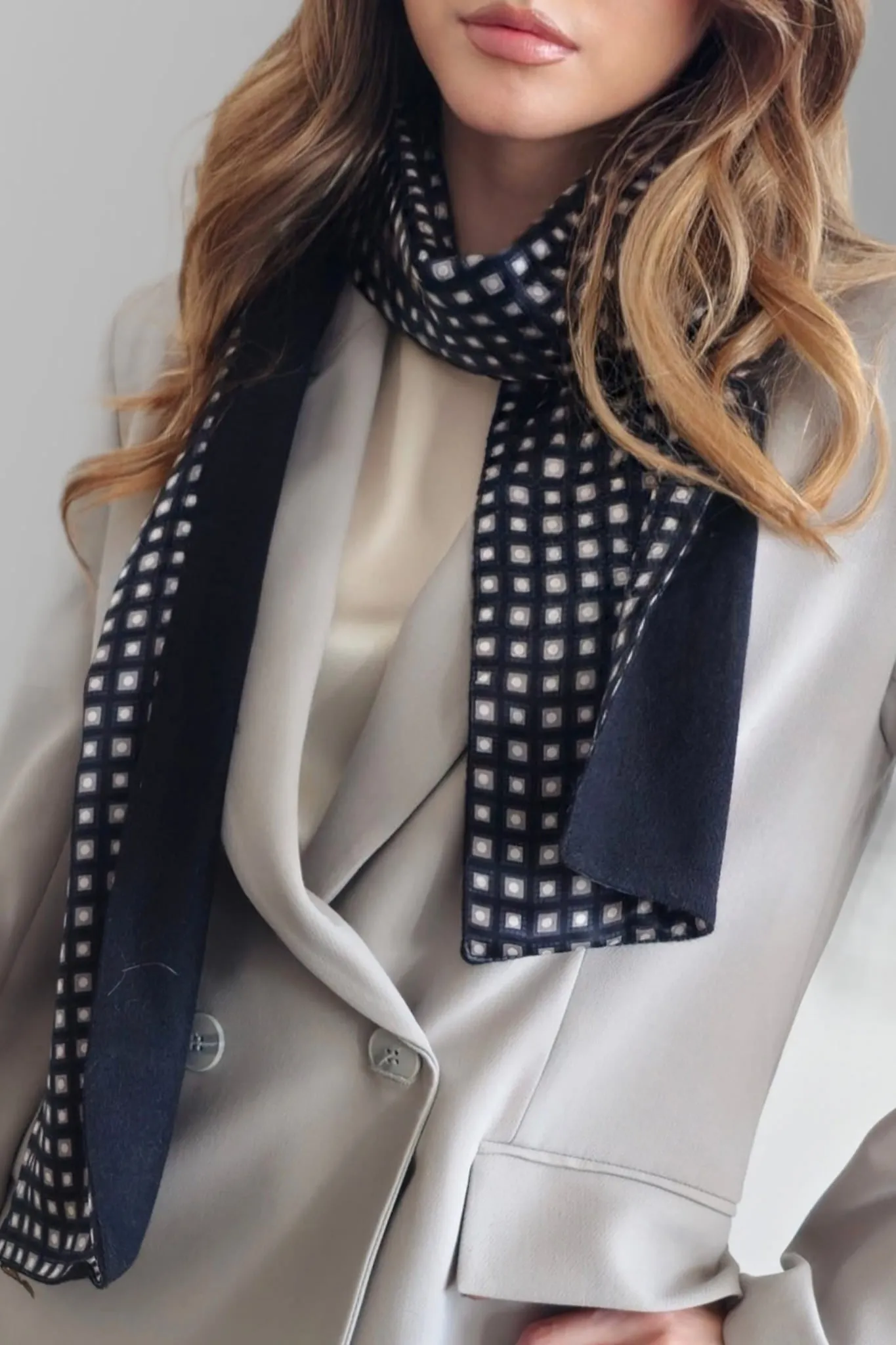 Black and Grey Luxury Silk Scarf