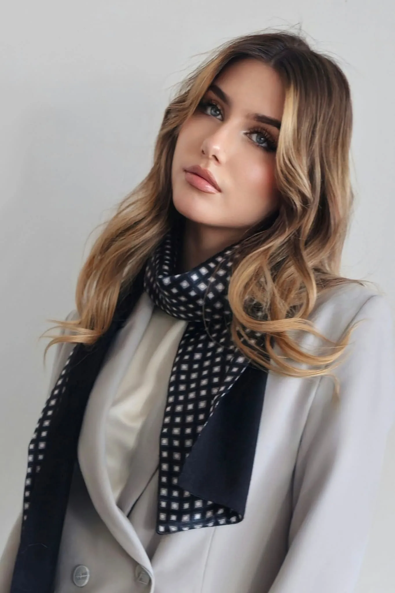 Black and Grey Luxury Silk Scarf