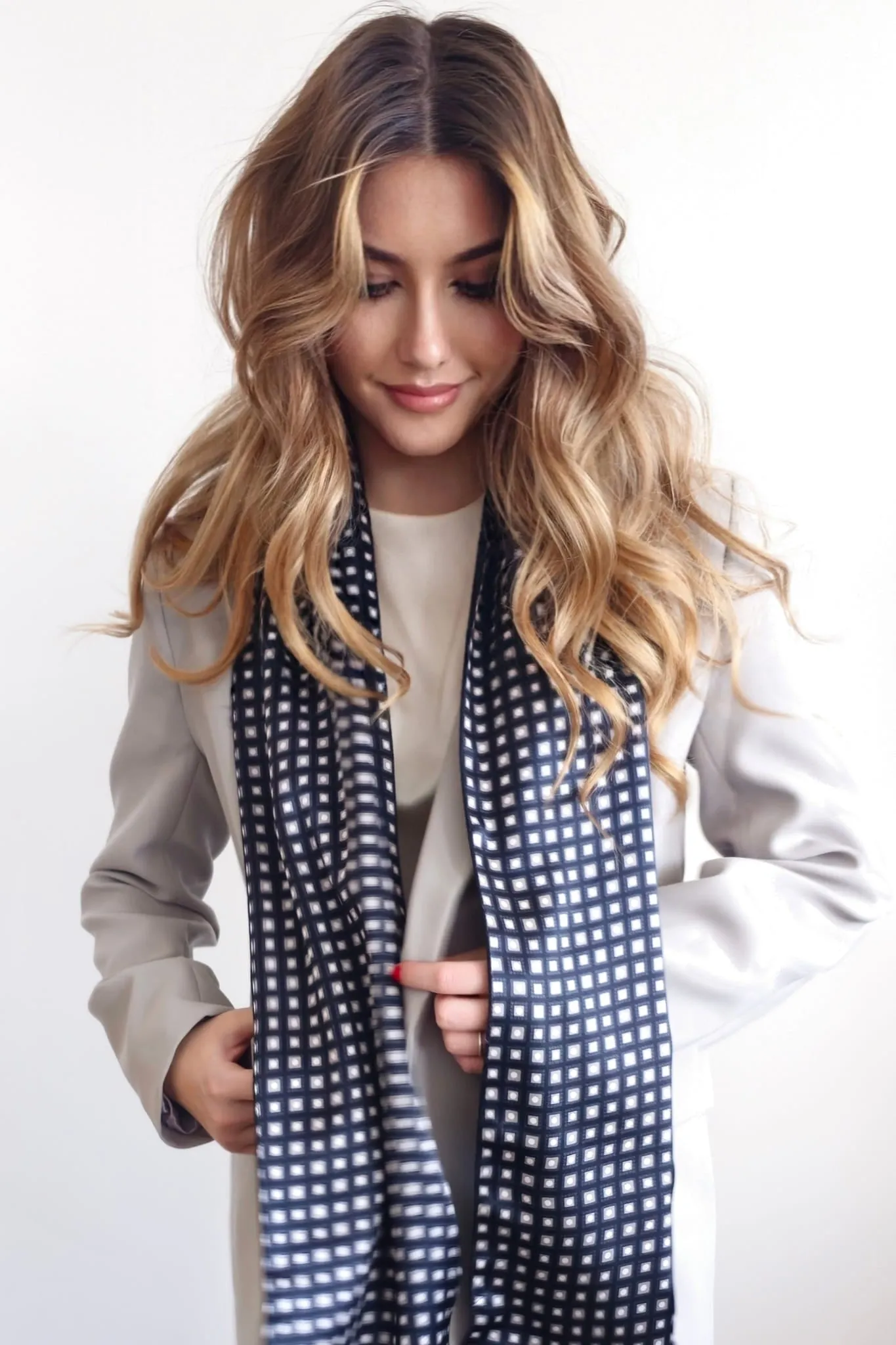 Black and Grey Luxury Silk Scarf
