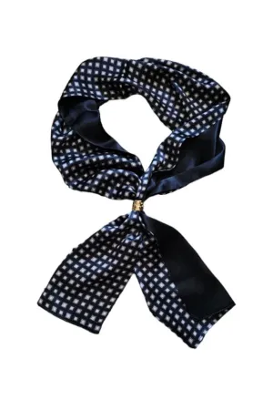 Black and Grey Luxury Silk Scarf