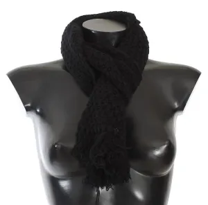 Black Cashmere Knitted Scarf