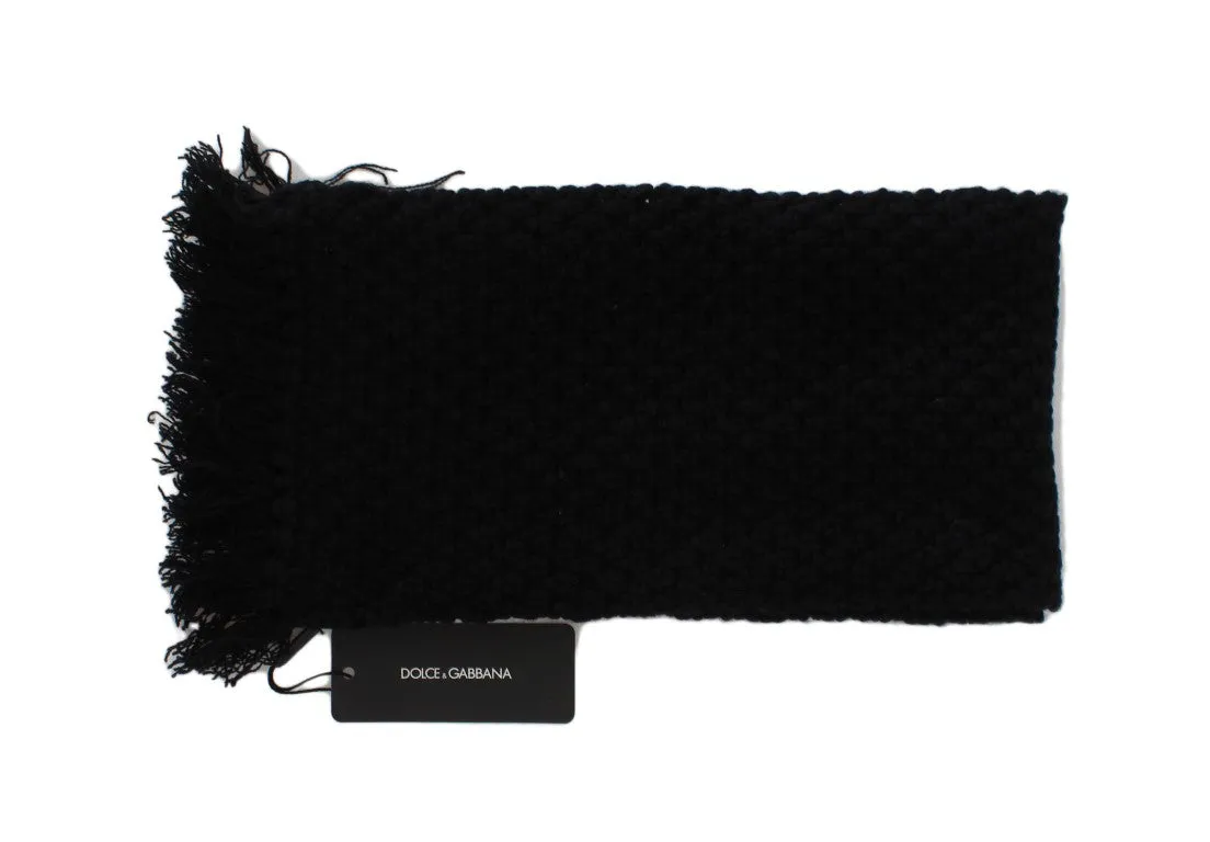 Black Cashmere Knitted Scarf