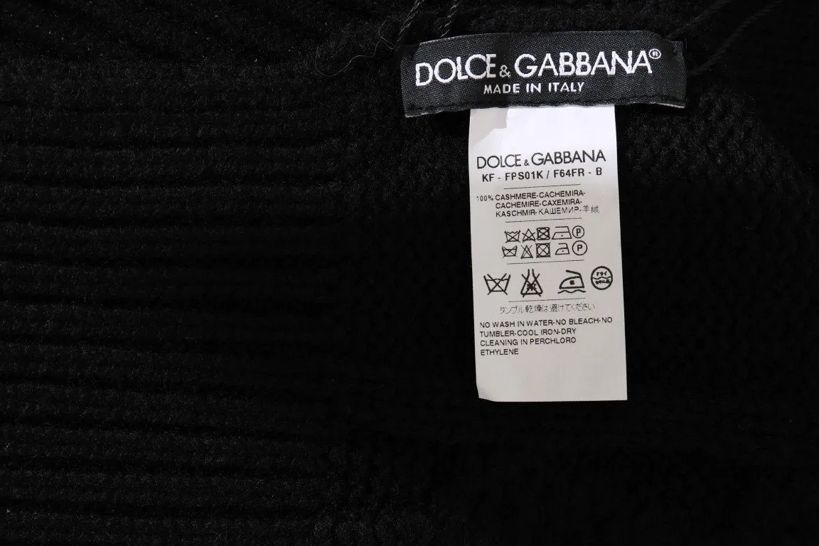 Black Cashmere Knitted Scarf