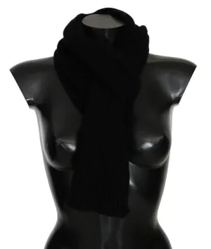 Black Cashmere Knitted Scarf