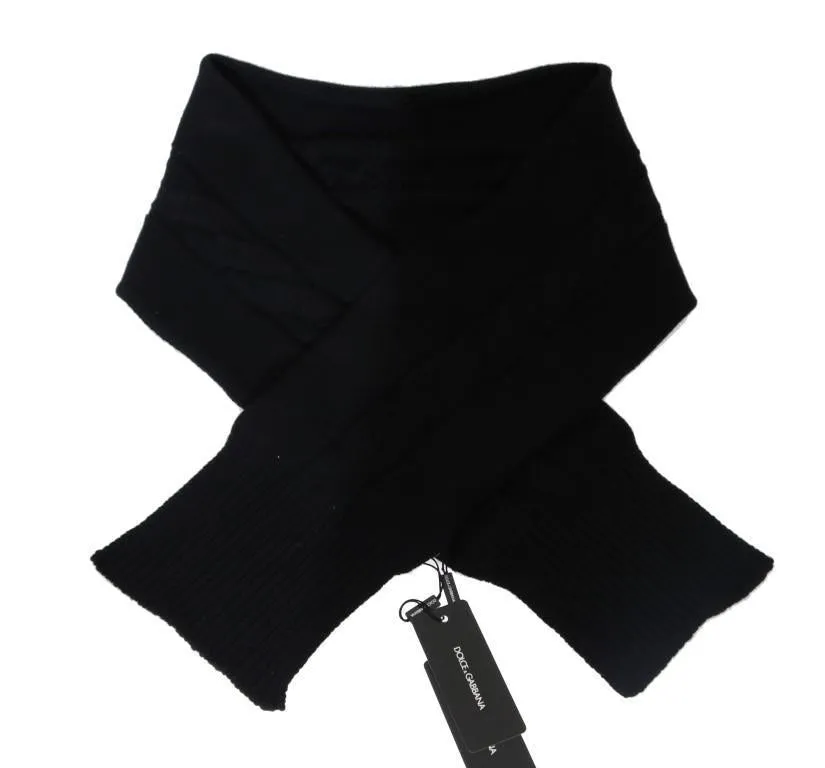 Black Cashmere Knitted Scarf