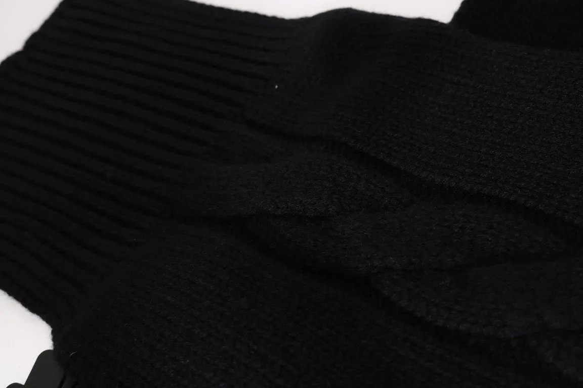 Black Cashmere Knitted Scarf