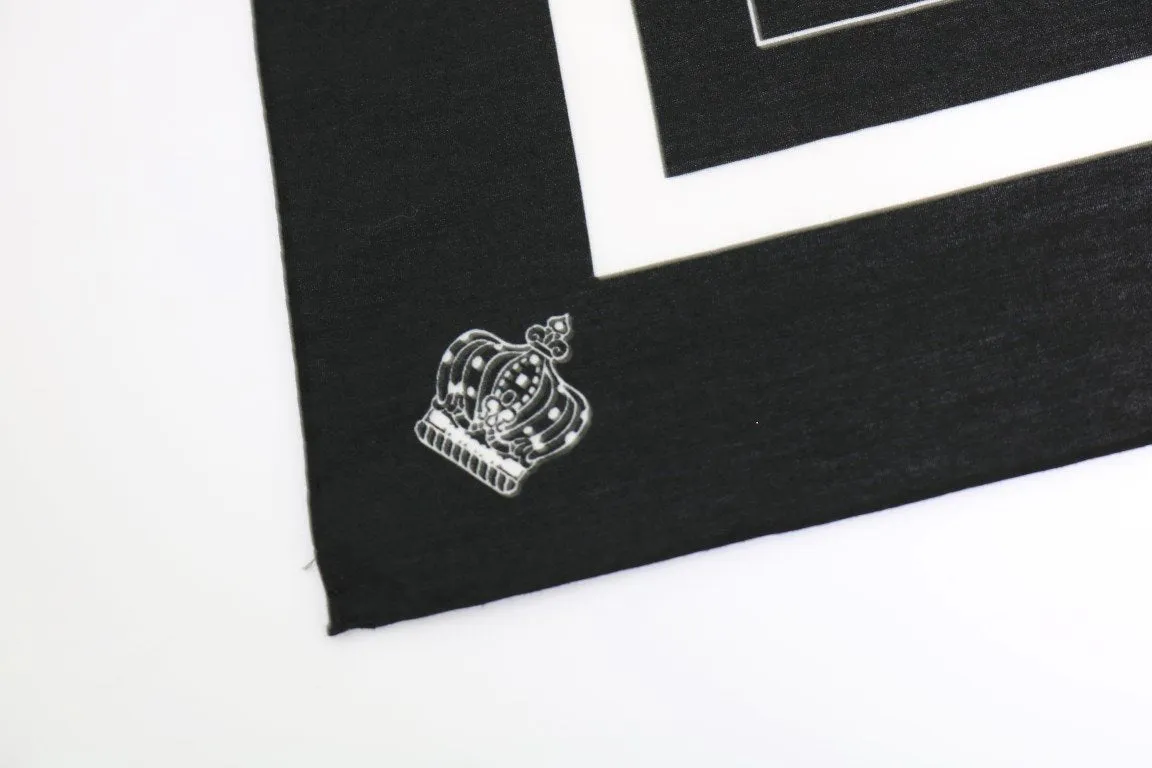 Black Cotton Sicilian Western Pattern Scarf