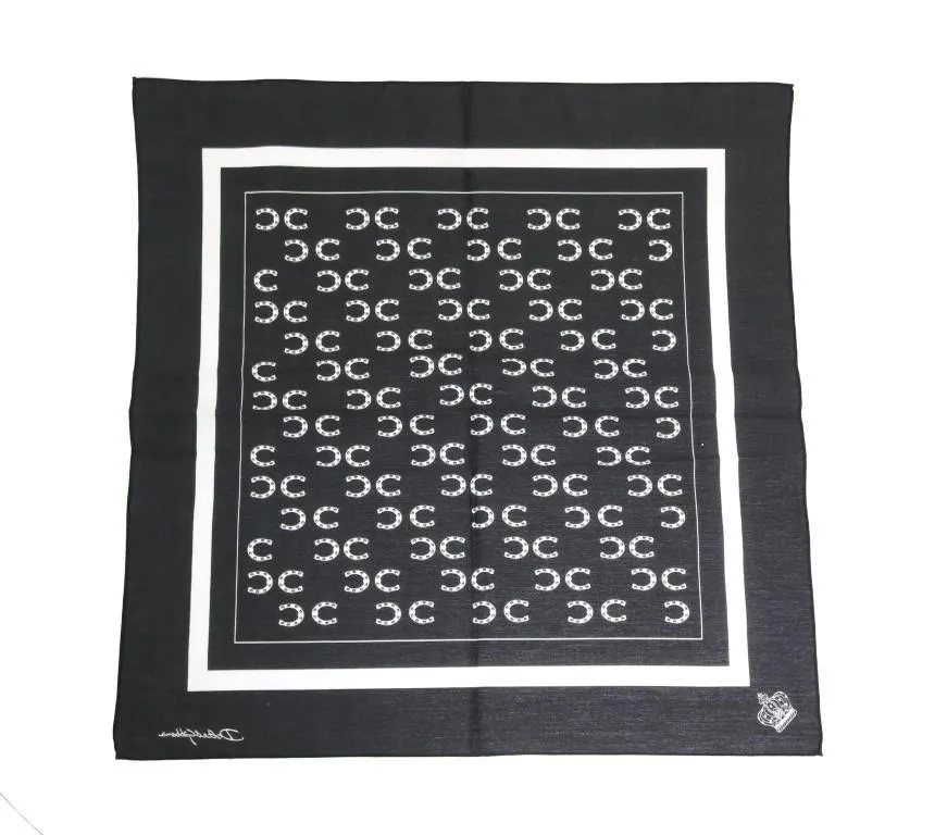 Black Cotton Sicilian Western Pattern Scarf
