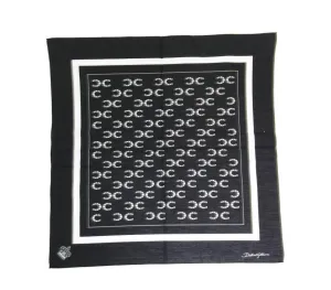Black Cotton Sicilian Western Pattern Scarf