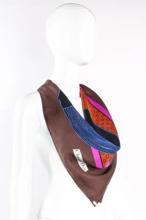 Black Foal Print Silk Scarf