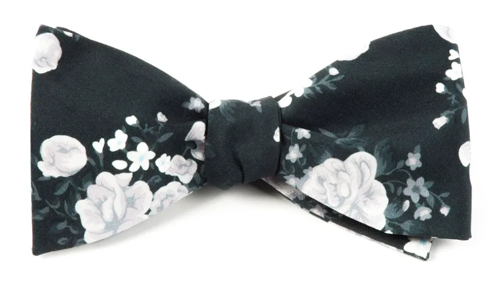 Black Hinterland Floral Bow Tie