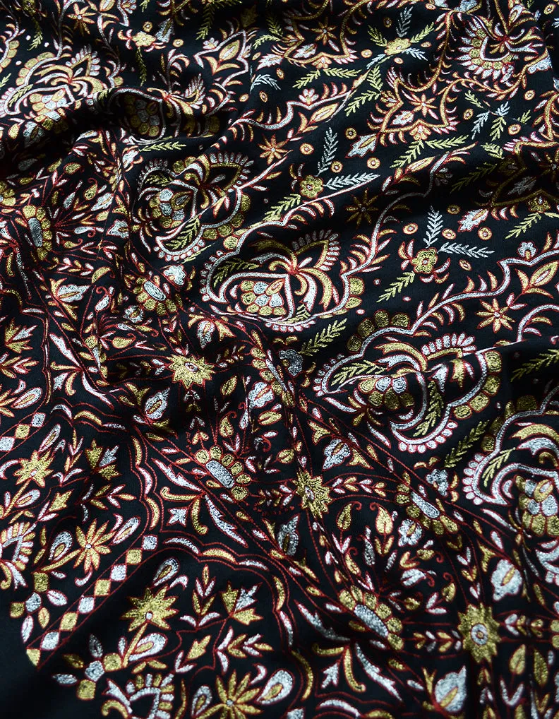 Black kalamkari Pashmina shawl 7798
