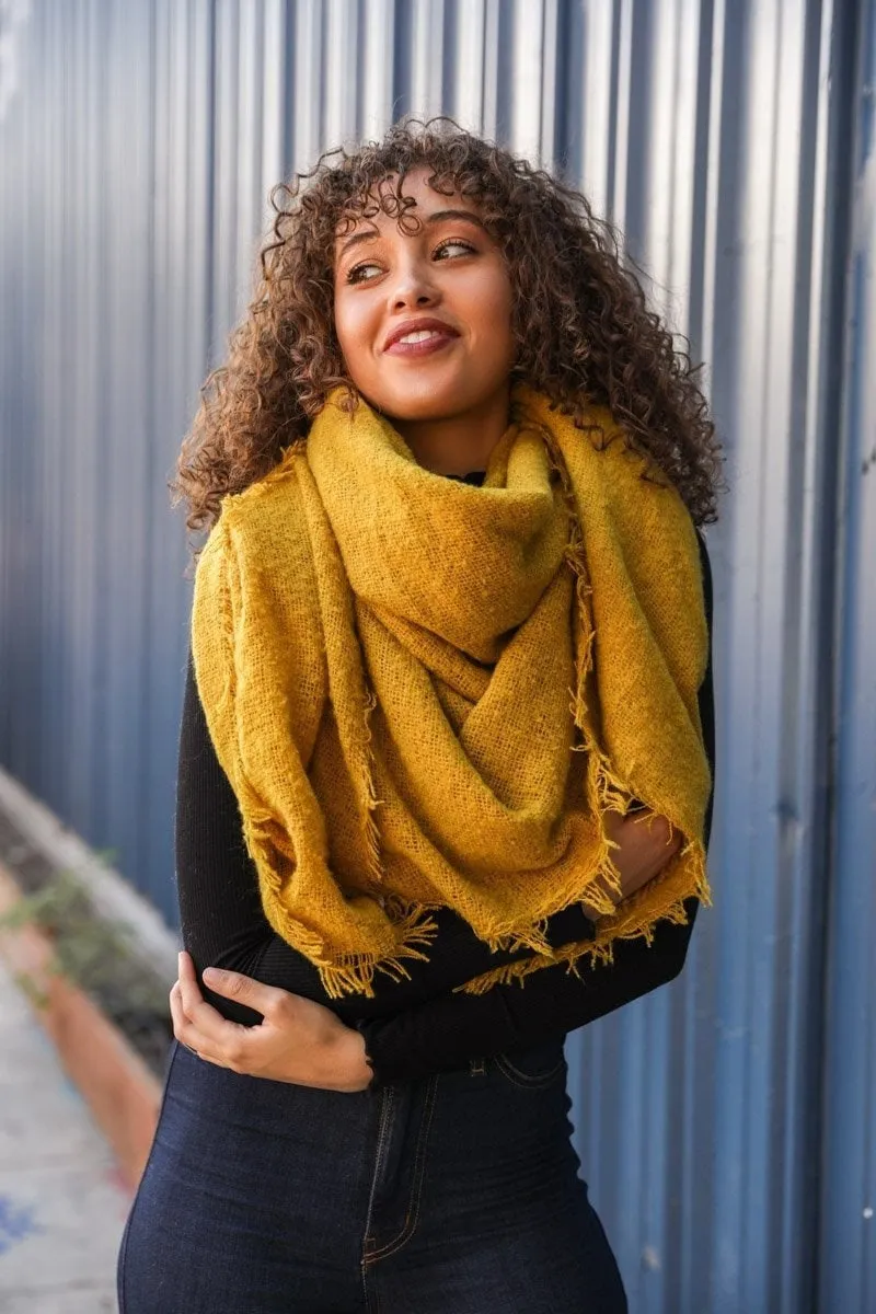 Black Mohair Scarves For Women, Solid Color Winter Scarf
