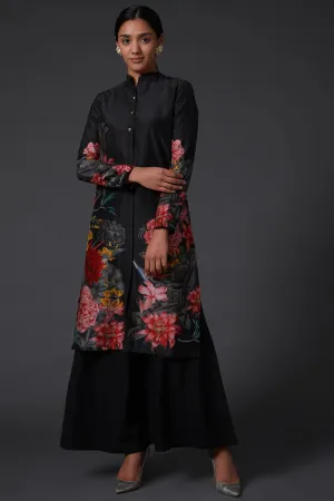 Black Printed Kurta Set