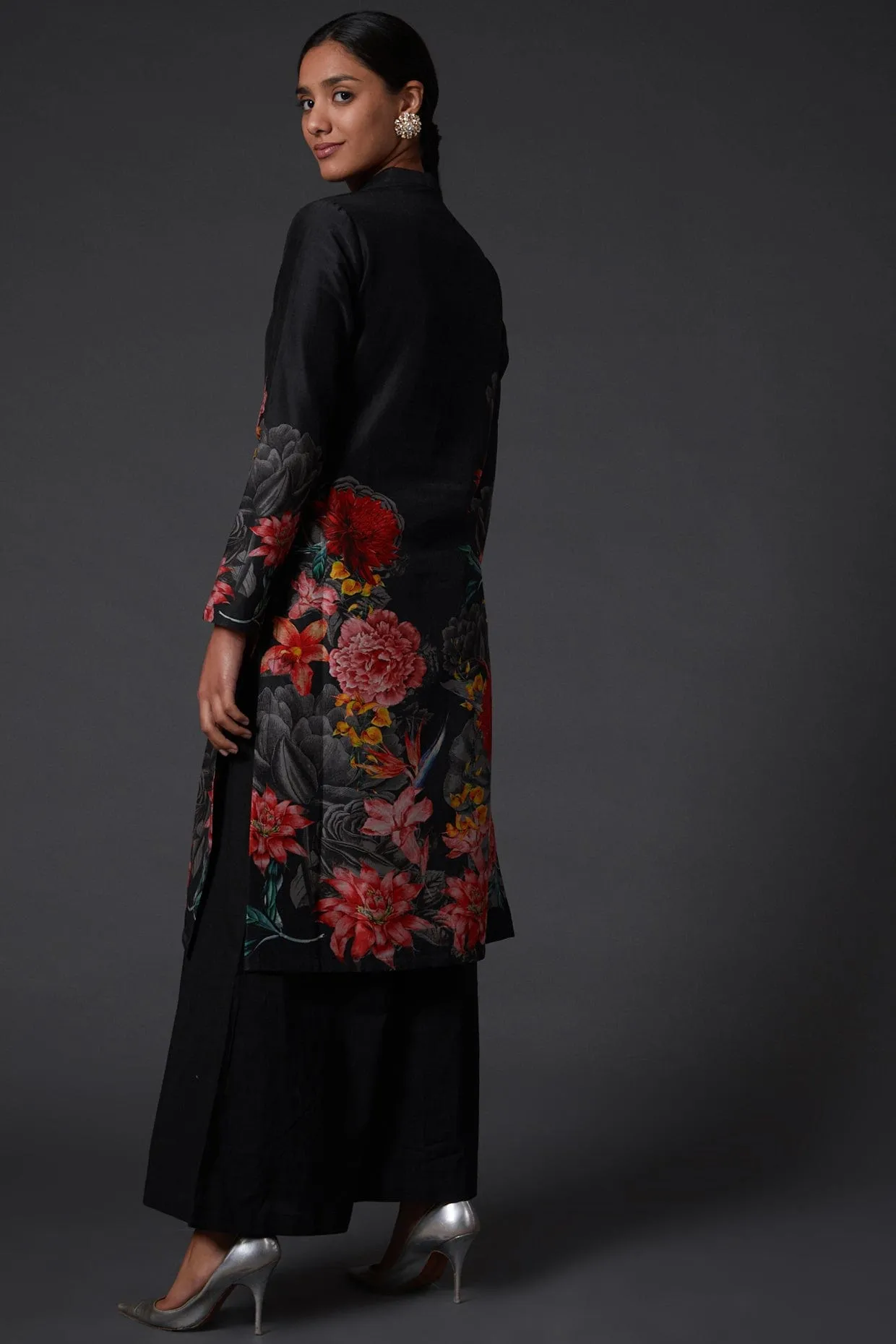 Black Printed Kurta Set