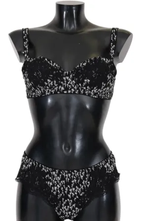 Black Silk White Lace Stretch Underwear