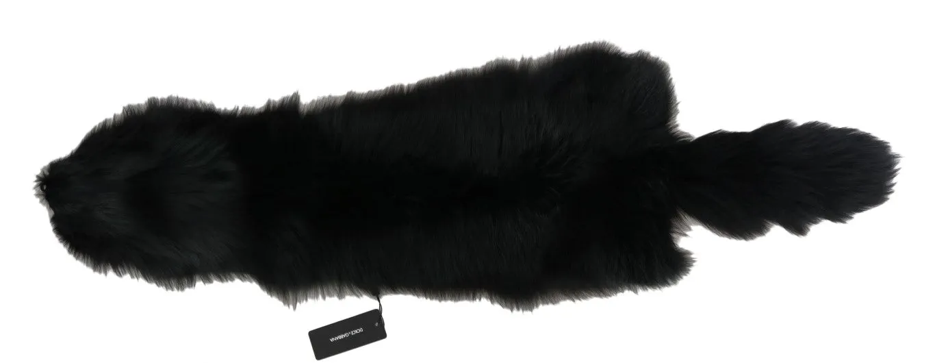 Black Silver Fox Fur Exclusive Scarf