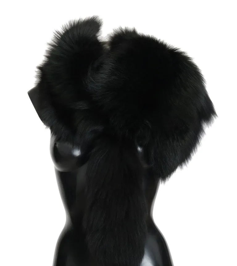 Black Silver Fox Fur Exclusive Scarf