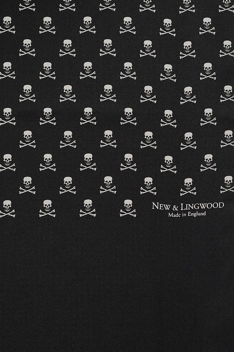 Black Skull & Crossbones Silk Scarf