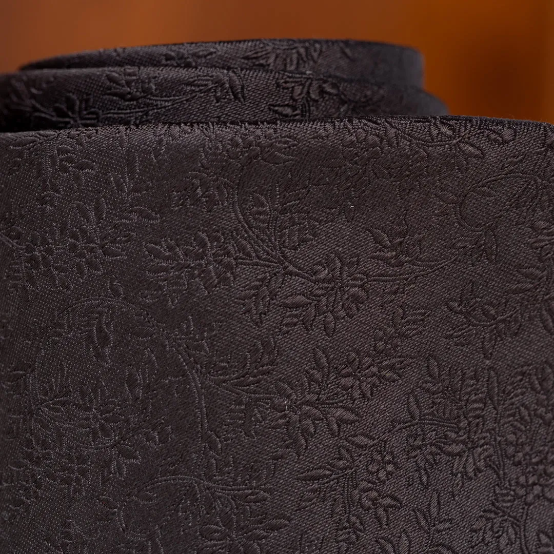 Black Subtle Floral Silk Necktie