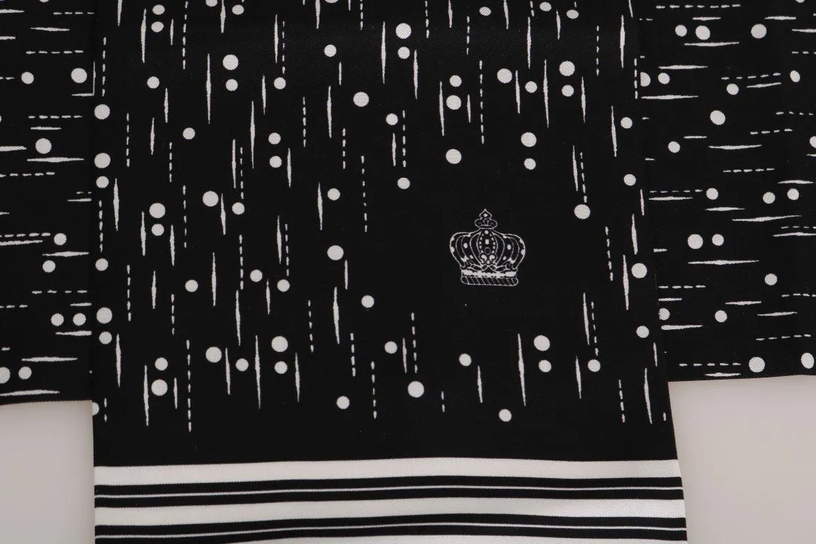 Black White Silk Scarf